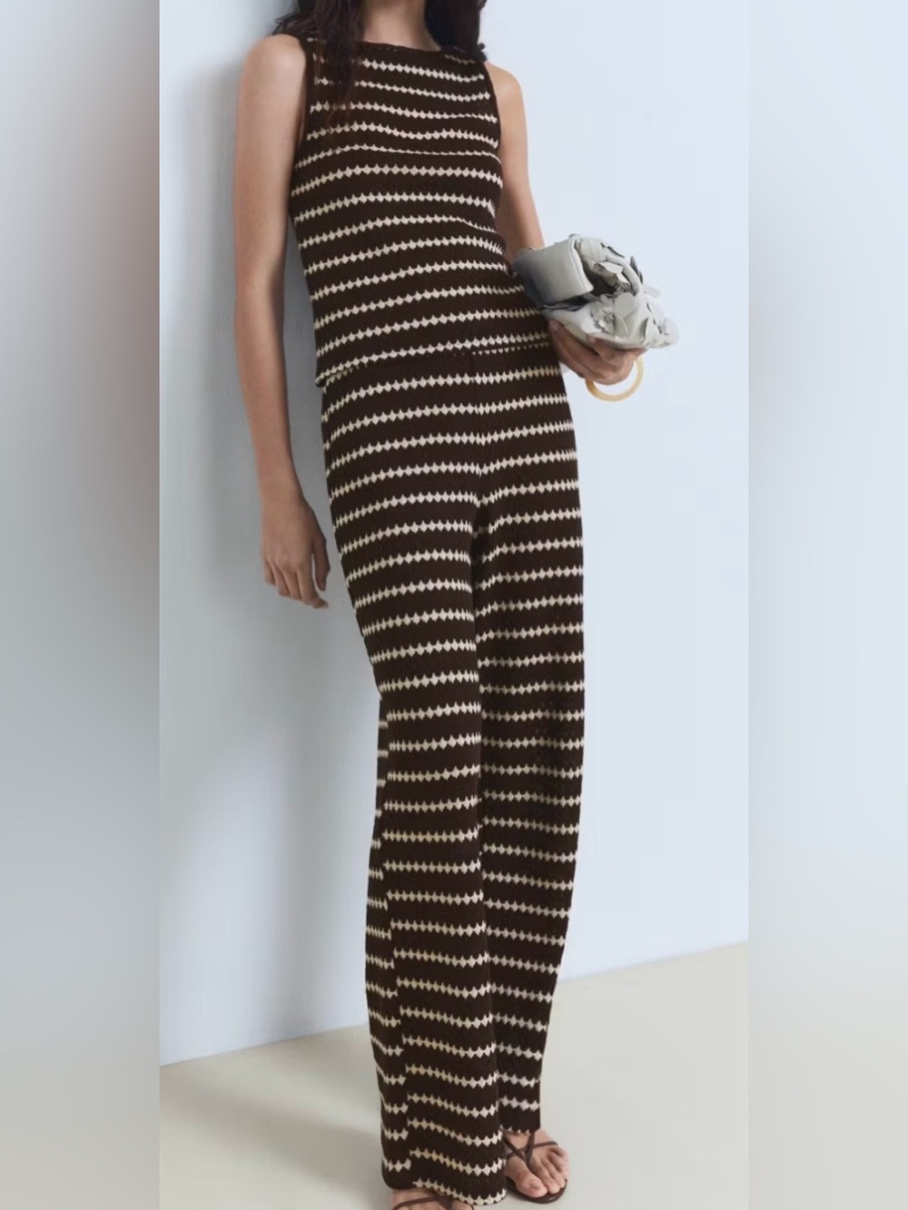 Mango Chocolate & Ivory Knit 2-Piece Set NWT